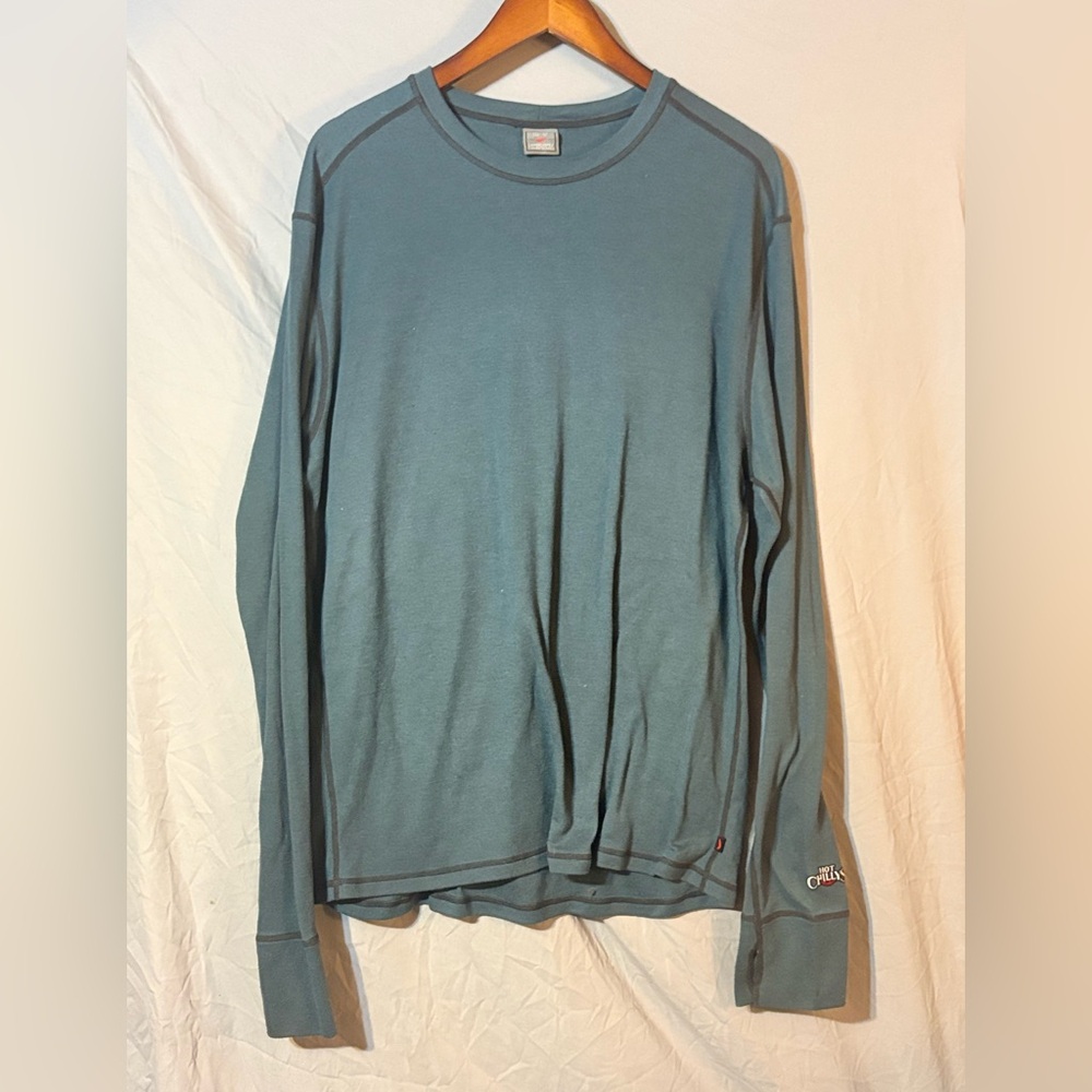 Hot Chillys Men's Blue Long Sleeve Shirt
